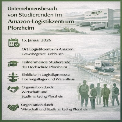 Studierende besuchen Amazon-Logistikzentrum im Gewerbegebiet Buchbusch